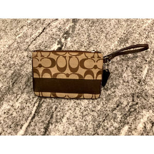 Coach Signature Brown Wristlet